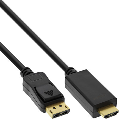 InLine® DisplayPort zu HDMI Konverter Kabel, 4K/60Hz, schwarz, 0,5m von InLine®