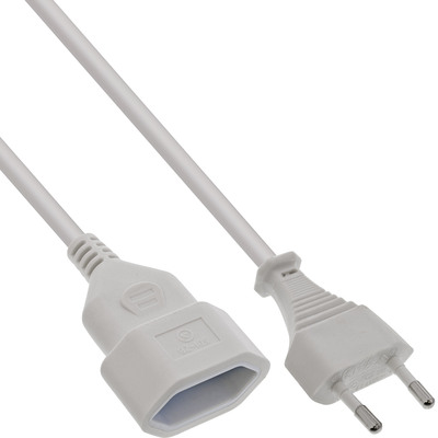InLine® Euro-Verlängerung, Eurostecker an Eurokupplung, weiß, 1,5m von InLine®