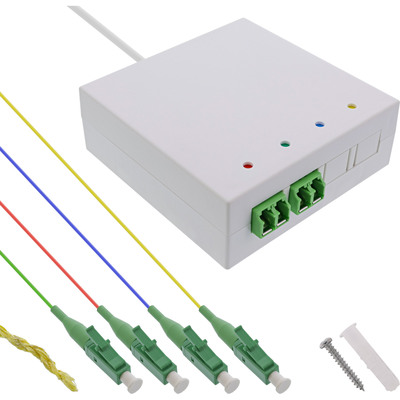 InLine® FTTH Verlängerungsbox vorkonfektioniert 4x LC/APC 9/125µm 10m von InLine®