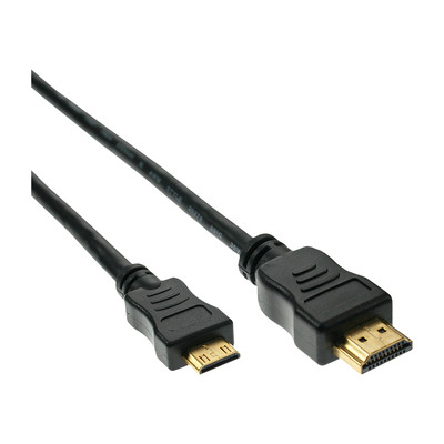 InLine® High Speed HDMI® Mini Kabel, Stecker A auf C, verg. Kont., schwarz, 0,3m von InLine®