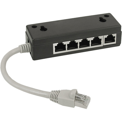 InLine® ISDN Verteiler, 5x RJ45 Buchse, 15cm Kabel, mit Endwiderständen von InLine®