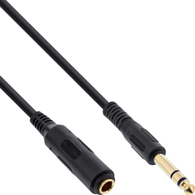 InLine® Kopfhörerverlängerung, 6,3mm ST / BU, Stereo, vergoldete Kontakte, 5m von InLine®