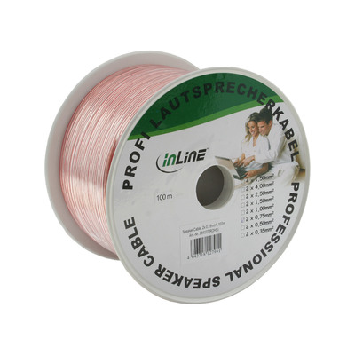 InLine® Lautsprecherkabel, 2x 0,75mm², CCA, transparent, 50m von InLine®