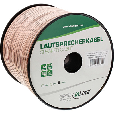 InLine® Lautsprecherkabel, 2x 2,5mm², CCA, transparent, 10m von InLine®