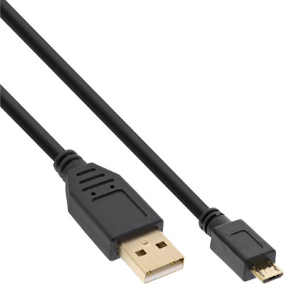 InLine® Micro-USB 2.0 Kabel, USB-A ST an Micro-B ST, vergoldete Kontakte, 3m von InLine®