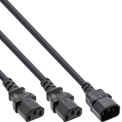InLine® Netz-Y-Kabel, Kaltgeräte, 1x IEC-C14 auf 2x IEC-C13, 5m von InLine®