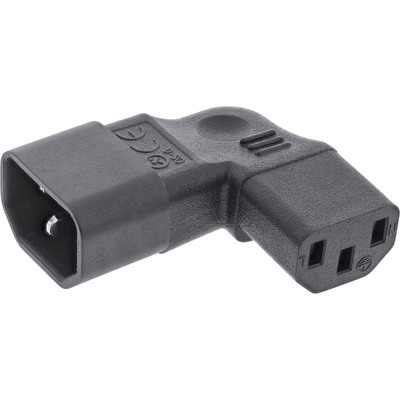 InLine® Netzadapter IEC 60320 C14 / C13, L/R gewinkelt, 3pol. Kaltgeräte von InLine®