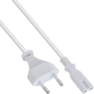 InLine® Netzkabel, Netzstecker auf Euro 8 C7 Stecker, weiß, 3,0m von InLine®