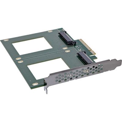 InLine® PCIe Karte zu 2x intern U.2 NVMe SFF-8639 – Bifurcation, PCIe x8, breit von InLine®