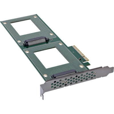 InLine® PCIe Karte zu 2x intern U.2 NVMe SFF-8639 – Bifurcation, PCIe x8, schmal von InLine®