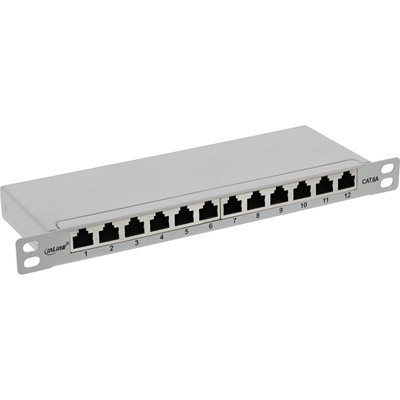 InLine® Patchfeld Cat.6A 12-fach 10 0,5HE  lichtgrau, RAL7035 von InLine®