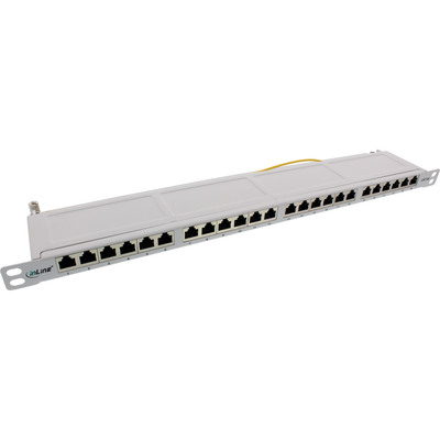 InLine® Patchfeld Cat.6A 24-fach 19 0,5HE lichtgrau RAL7035 von InLine®