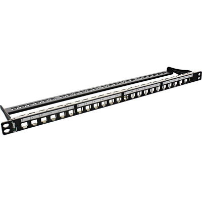 InLine® Patchfeld Leerblech 24-fach, für RJ45 Keystone Snap-In 19/0.5HE schwarz von InLine®