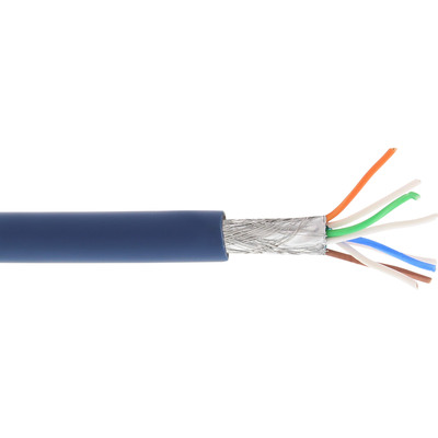 InLine® Patchkab., S/FTP (PiMf), Cat.6A, 500MHz, halogenfrei, Kupfer, blau, 100m von InLine®