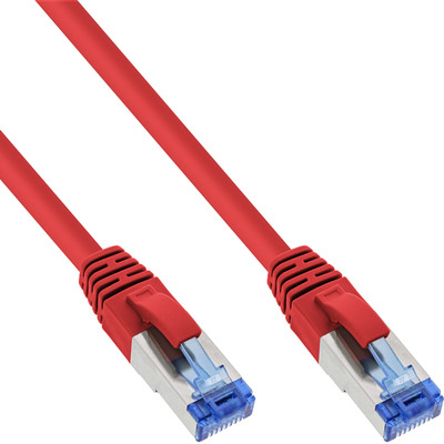 InLine® Patchkabel, S/FTP (PiMf), Cat.6A, halogenfrei, rot, 0,25m von InLine®