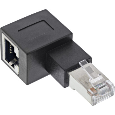 InLine® Patchkabel-Adapter Cat.6A, RJ45 Stecker/Buchse, 90° nach links gewinkelt von InLine®