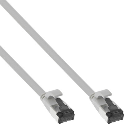 InLine® Patchkabel flach, U/FTP, Cat.8.1, TPE halogenfrei, grau, 2m von InLine®