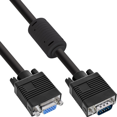 InLine® S-VGA Verlängerung, 15pol HD Stecker / Buchse, schwarz, 0,3m von InLine®