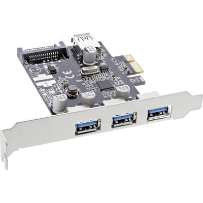 InLine® Schnittstellenkarte, 3x+1x USB 3.0, PCIe, mit SATA Strom + LP-Slotblech von InLine®