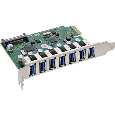 InLine® Schnittstellenkarte, 7x USB-A 3.2 Gen.1, PCIe, mit SATA Stromanschluss von InLine®