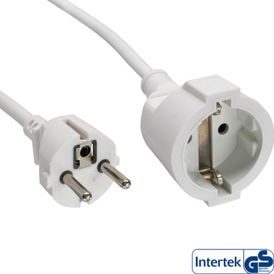 InLine® Schutzkontakt-Verlängerung ST / BU, weiß, 3m von InLine®