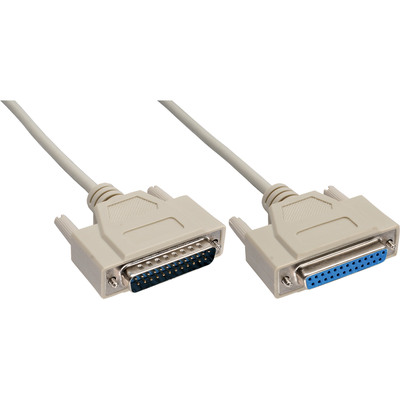 InLine® Serielle Verlängerung, 25pol Stecker / Buchse, vergossen, 1:1, 5m von InLine®