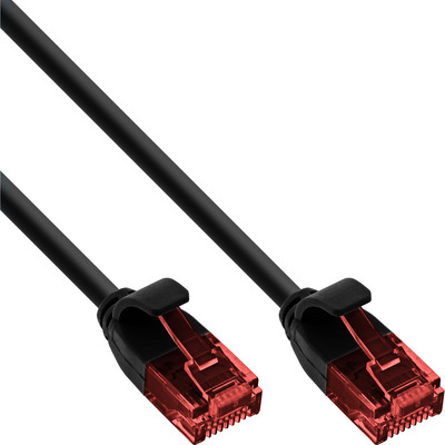 InLine® Slim Patchkabel, U/UTP, Cat.6, schwarz, 0,3m von InLine®