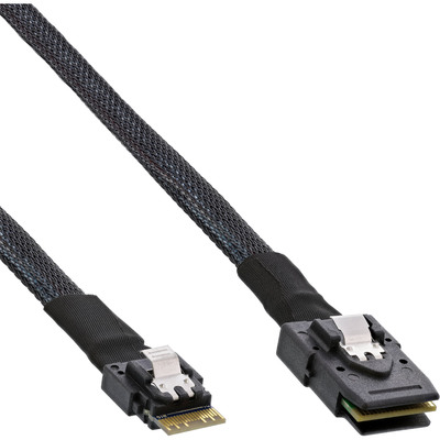 InLine® Slim SAS Kabel, SFF-8654 4i zu Mini SAS SFF-8087, 12Gb/s, 0,5m von InLine®