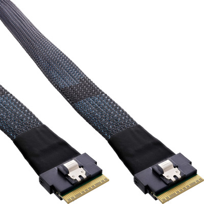 InLine® Slim SAS Kabel, SFF-8654 8i zu SFF-8654 8i, 48 Gb/s, 0,5m von InLine®