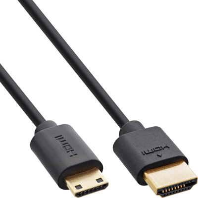 InLine® Slim Ultra High Speed HDMI Kabel, 8K4K, A St. / C St. (Mini), 1m von InLine®