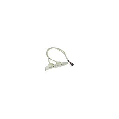 InLine® Slotblech USB 2.0, 2x USB Buchse auf 1x 10pol Pfostenverbinder, 0,35m von InLine®