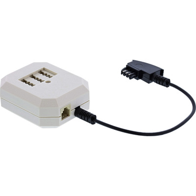 InLine® TAE Adapter, TAE-F Stecker an TAE NFF + RJ11 (6P4C) Buchse, 0,2m von InLine®