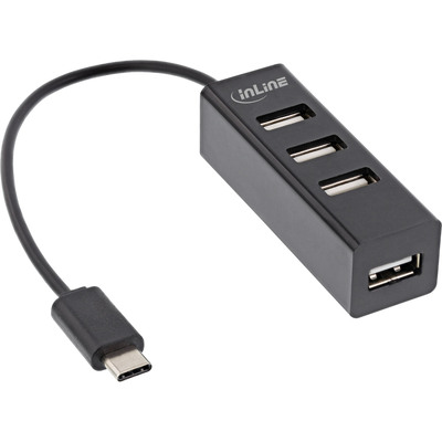InLine® USB 2.0 4-Port Hub, USB-C Stecker auf 4x USB-A Buchse, Kabel 15cm von InLine®