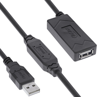 InLine® USB 2.0 Aktiv-Verlängerung, USB-A Stecker/Buchse, 15m von InLine®