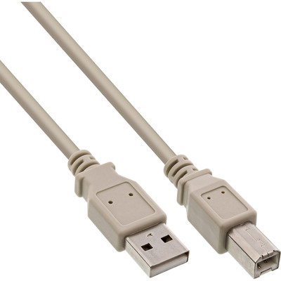 InLine® USB 2.0 Kabel, A an B, beige, 3m, bulk von InLine®