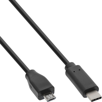 InLine® USB 2.0 Kabel, USB-C Stecker an Micro-B Stecker, schwarz, 2m von InLine®
