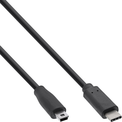 InLine® USB 2.0 Kabel, USB-C Stecker an Mini-B Stecker, schwarz, 5m von InLine®