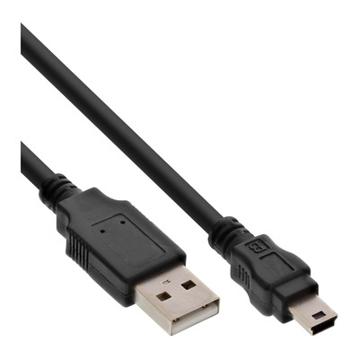 InLine® USB 2.0 Mini-Kabel, USB A ST an Mini-B ST (5pol.), schwarz, 0,5m von InLine®
