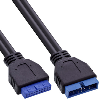 InLine® USB 3.0 Verlängerung intern, Pfostenanschluss Stecker auf Buchse, 0,35m von InLine®