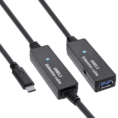 InLine® USB 3.2 Gen.1 Aktiv-Verlängerung, USB-C Stecker an USB-A Buchse, 10m von InLine®