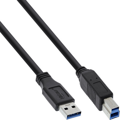 InLine® USB 3.2 Gen.1 Kabel, A an B, schwarz, 0,5m von InLine®