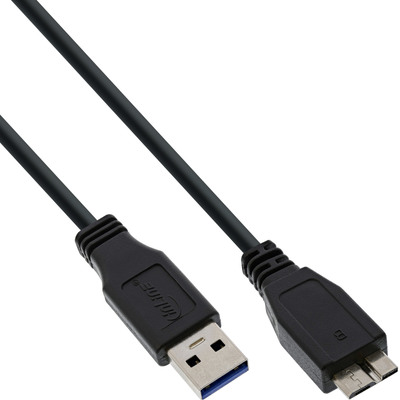 InLine® USB 3.2 Gen.1 Kabel, A an Micro B, schwarz, 0,3m von InLine®