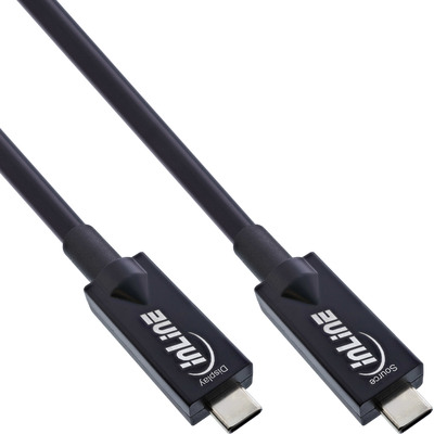 InLine® USB 3.2 Gen.2 AOC Kabel, USB-C Stecker/Stecker, schwarz, 15m von InLine®