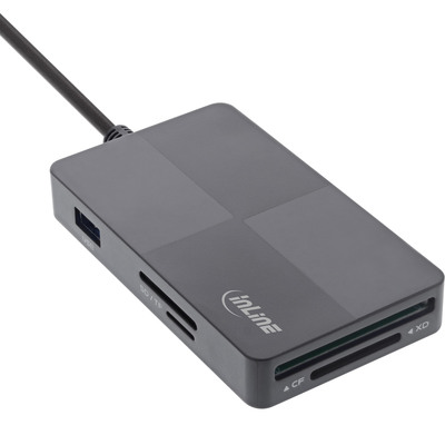InLine® USB 3.2 Multi Cardreader Hub, SD/TF/MS/XD/CF, 3-Port USB-A, Dual von InLine®