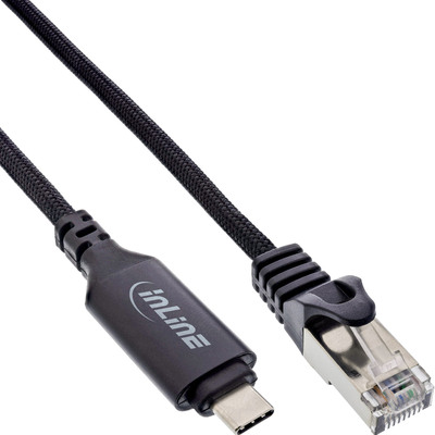 InLine® USB 3.2 Netzwerkadapter Kabel, Gigabit, USB-C zu RJ45 Stecker, 2m von InLine®