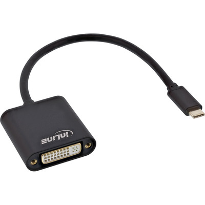 InLine® USB Display Konverter, USB-C Stecker zu DVI Buchse, schwarz von InLine®