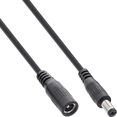 InLine® Verlängerungskabel, DC Stecker 5,5x2,1mm, schwarz, 1m von InLine®