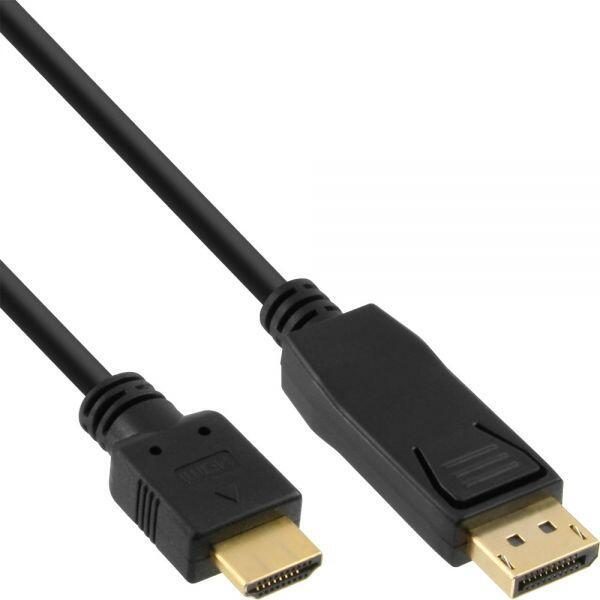 InLine DisplayPort zu HDMI Konverter Kabel 2m, vergoldete Kontakte, schwarz von InLine®