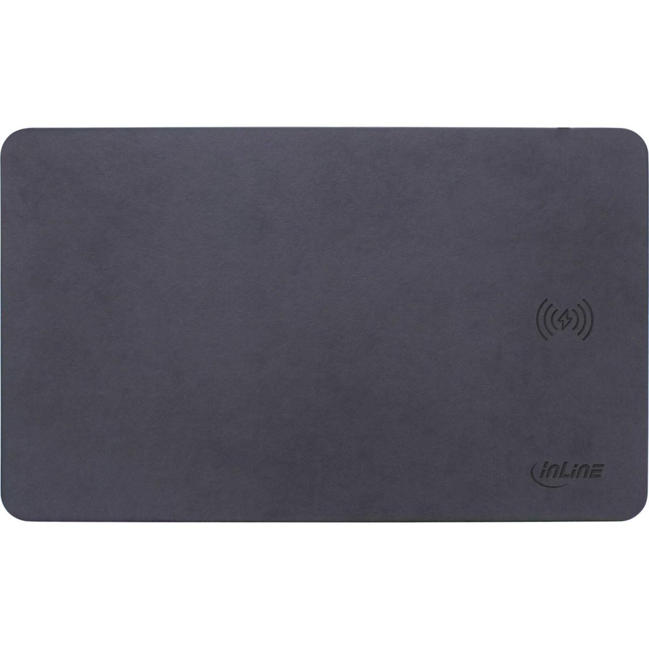 InLine Mauspad mit induktiver Ladematte - 10 Watt - 37 x 22,5 x 0,7 cm, schwarz von InLine®