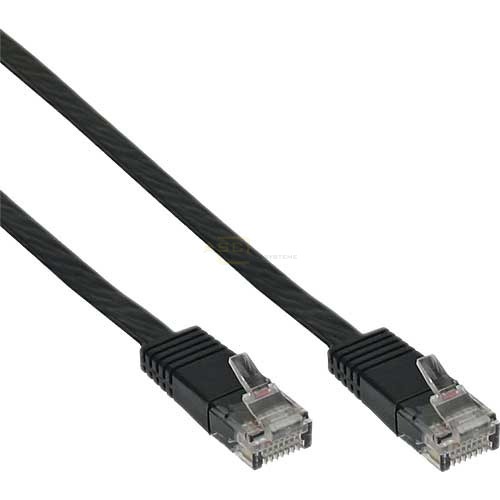 Patchkabel CAT6e U/UTP RJ45  15m schwarz flach  Retail von InLine®